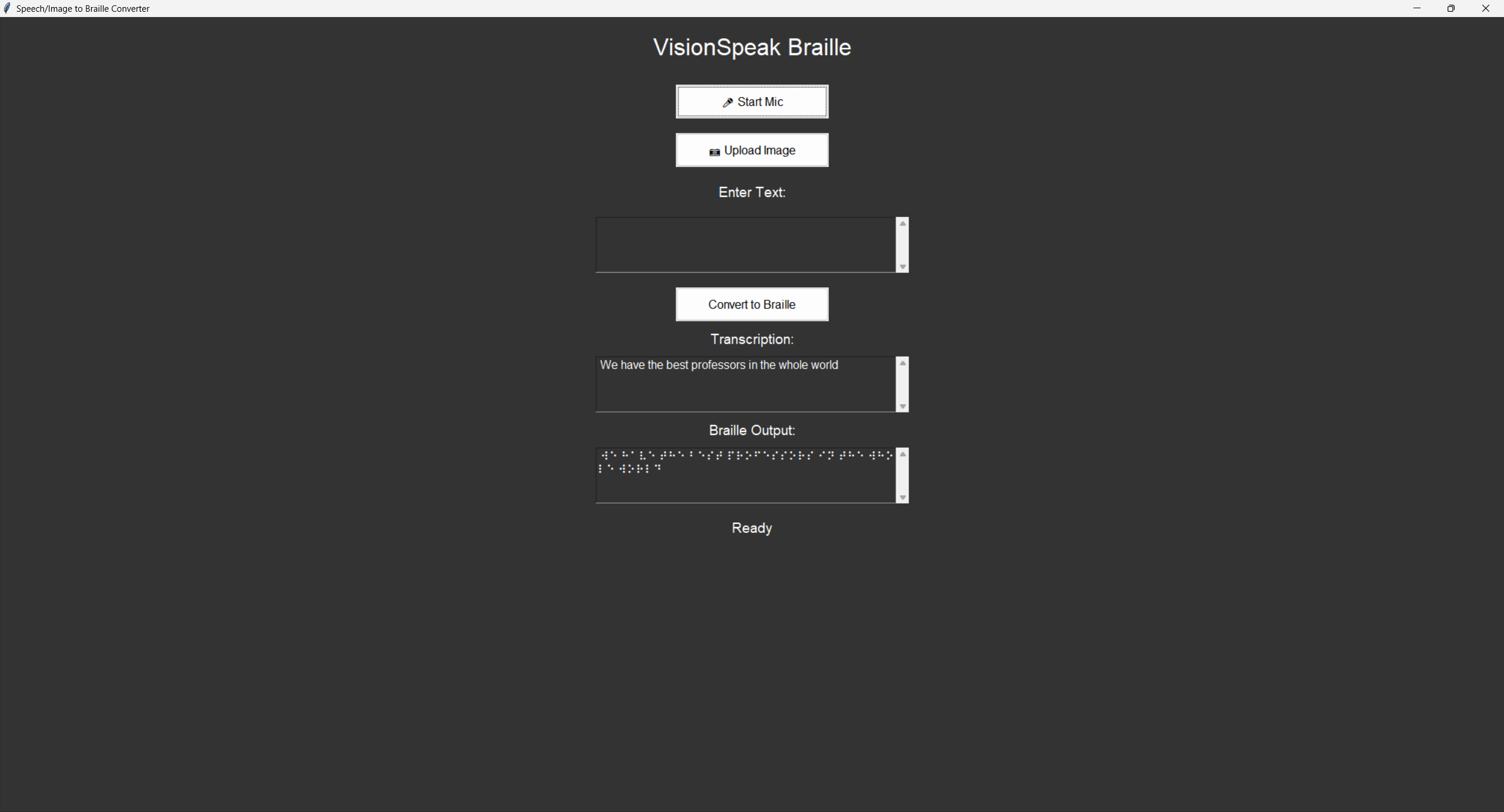 Screenshot of the application